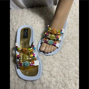 Grandco Gold Beaded Fancy Summer Sandals